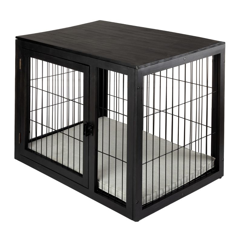 Pet Adobe Furniture-Style Dog Crate, Black, 1 of 9