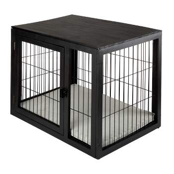 Pet Adobe Furniture-Style Dog Crate, Black