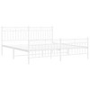 vidaXL White Metal Bed Frame with Constructed Headboard and Footboard - Modern Design, Full Size - 3 of 4