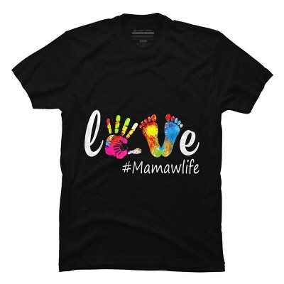 Men's Design By Humans Love Hands and Feet #Mamawlife By Chos T-Shirt