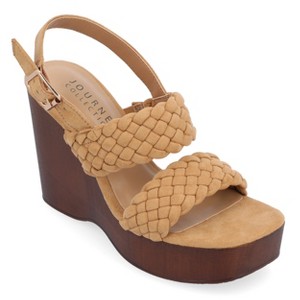 Journee Collection Womens Ayvee Buckle Platform Wedge Sandals - 1 of 4
