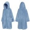 SUN CUBE Fleece Zipper Hooded Towel Robe for Kids, Zip Up Swim Beach Cover Up, Bath Surf Changing Girls Boys 7-10 Years - 2 of 4