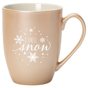 Elanze Designs I Smell Snow Pearlescent Sand 10 ounce New Bone China Coffee Cup Mug - 1 of 4