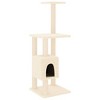 vidaXL Cat Tree Cream Engineered wood, plush, sisal Cat Tree Rectangular - 2 of 4