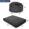 Convertible Bean Bag Chair Bed for Adults - Oversized Floor Mattress & Lounge Chair with Removable Washable Cover - 2 of 4