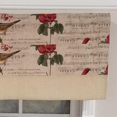 Song Bird Beige and Ivory Cotton Rod Pocket Valance