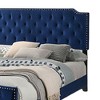Royal Hampton California King Bed, Button Tufted, Nailhead Trim, Navy Upholstery - 4 of 4