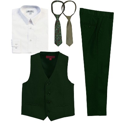 5pc - hunter green / white