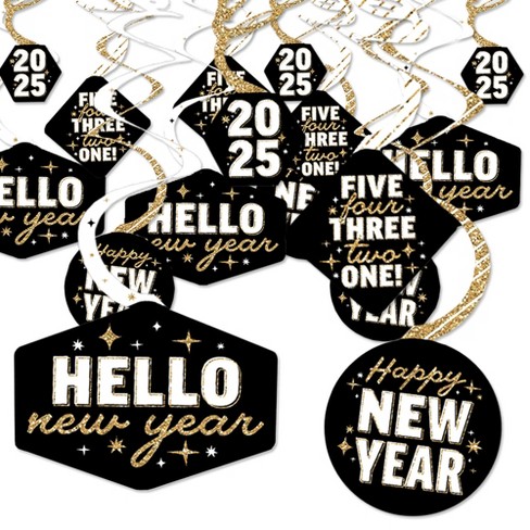 Big Dot of Happiness Hello New Year - 2025 NYE Party Hanging Decor - Party Decoration Swirls - Set of 40 - image 1 of 4