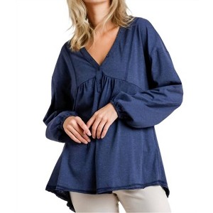 Women's Puff Sleeve Babydoll Top - umgee - 1 of 4