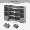Costway 4-Tier Large Storage Cabinet with 6 Cubbies & 8 Removable Bins Bookshelf White/Pink/Gray - 3 of 4