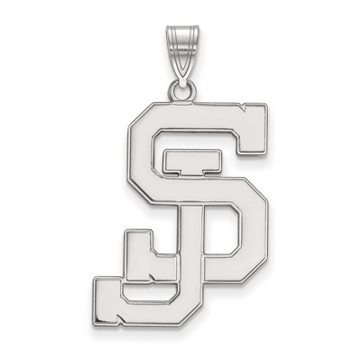 Black Bow Jewelry 14k White Gold San Jose State Spartans NCAA Extra Large Pendant