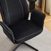 Karl Home | 28.5 inch White Velvet Dovetail Swivel Office Chair - 3 of 4
