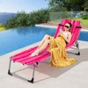 Tangkula Outdoor Folding Chaise 5-Position Lounge Chair w/ Face Hole & Adjustable Footrest - 2 of 4