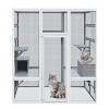 62.6" Outdoor Wooden Cat House Large Catio, Solid Wood Cat Cage Shelter Enclosure Playpen with Anti-UV& Waterproof, 7 Platforms and 2 Resting Boxes - 2 of 4