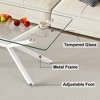 Syemin Rectangle End Table Coffee Table with Tempered Glass Top and Metal Legs for Modern Living Room, Clear, 39.37"*23.62"*16.93" - 4 of 4