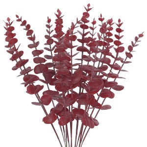 Unique Bargains Greenery Decoration Plastic Artificial Plants 16.8" 15 Pcs - 1 of 4