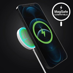 HyperGear Universal Magnetic 15W Wireless Fast Charger for iPhone 12 Series White - 1 of 4