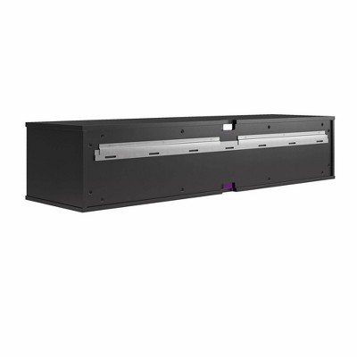 Contemporary Black MDF 62" Floating TV Stand with LED Lights