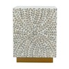 HDZNVF 14x14x18 inch Square Accent End Table with White Shell Finish and Gold Pedestal Base - 3 of 4