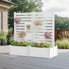 PexFix 72.8 in. H x 37.4 in. W White Rectangle PVC Wall Planter Box with Trellis for Climbing Plants - 4 of 4