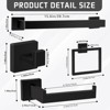 Itopfox Matte Black Bathroom Hardware Set, 5-Piece Stainless Steel Towel Rack with Bar, Ring, Hooks & Toilet Paper Holder for Wall Mounted Bathroom - 2 of 4