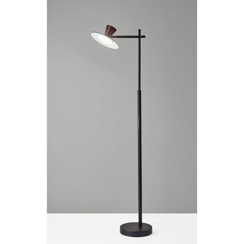 Elmore Floor Lamp with Smart Switch Black (Includes LED Light Bulb) - Adesso, 1 of 7