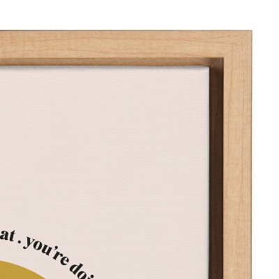 Natural Framed Motivational Canvas Print with Smiley Quote