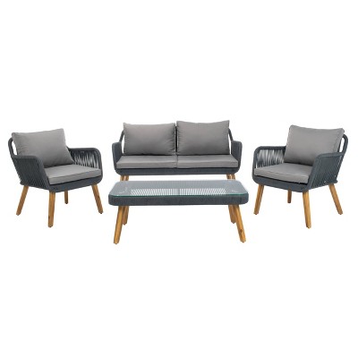 Aldric 4pc Living Set - Gray - Safavieh