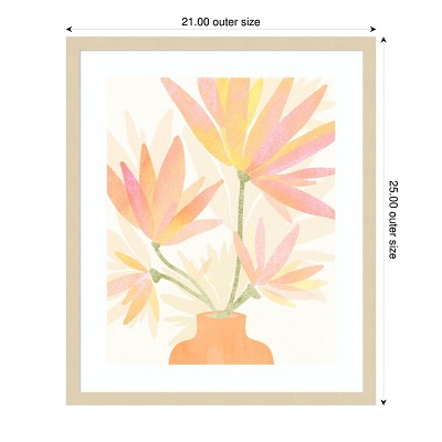 Kristian Gallagher Abstract Floral Print in Natural Wood Frame, 21 x 25 Inches