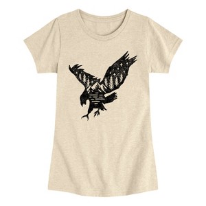 Girls' - Instant Message - Nature Eagle Fitted Short Sleeve Graphic T-Shirt - 1 of 4
