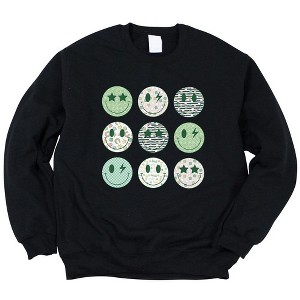 Simply Sage Market Women's Graphic Sweatshirt St. Patrick's Smiley Chart - 1 of 3