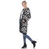 Women's Leopard Print Open Front High Pile Fleece Coat - White Mark - 3 of 4