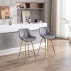 NicBex Set of 2 Bar Stools for Kitchen Island,Velvet Counter Bar Stools with Chrome Footrest,Bar Chairs for Dining Rooms,Kitchens Islands - 2 of 4