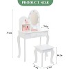 Coucheta Kids Vanity Set with Touch Lighted Mirror, Pretend Play Girls Vanity Table and Chair Set with Mirror, Stool, and Wood Makeup Playset, White - 4 of 4
