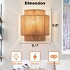 Parrot Uncle 10'' Farmhouse Rope Wall Sconce, Beige Rustic Nautical Light Fixture for Bedroom or Living Room - 3 of 4