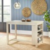 Lifestorey Seats 4 Tobias Counter Height Rectangular Table Antique White: MDF & Rubberwood, 36 Inch, 3 Shelves - 3 of 4