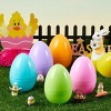 Joyfy 12 Pcs Large Pastel Easter Eggs, 6 Inches Jumbo Plastic Fillable Eggs for Easter Themed Hunt Basket Stuffers and Classroom Prize Supplies - 2 of 4