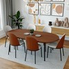 LeisureMod Tule Dining Side Chair with Velvet Seat and Black Powder-Coated Steel Frame Set of 2 - 2 of 4