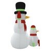 vidaXL Inflatable Snowman Family Multicolour - 4 of 4