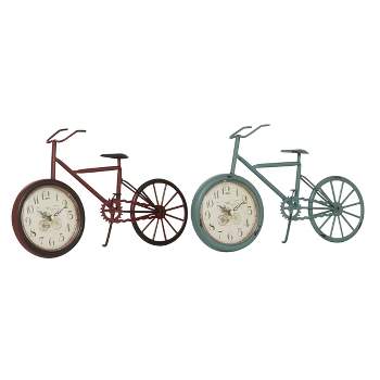 Set of 2 Metal Bike Clocks - Olivia & May