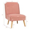 Costway Velvet Accent Chair Single Sofa Chair Leisure Chair with Wood Frame - 3 of 4