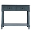 ACEPANO 35.34 in. W Traditional Design Console Table with Two Drawers and Bottom Shelf-Navy - 3 of 4