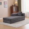 VASIP Chenille Floor Couch Sofa Bed,Convertible Compression Sleeper Sofa with Pillow Back Support, for Living Room, Bedroom,Light Gray - 4 of 4