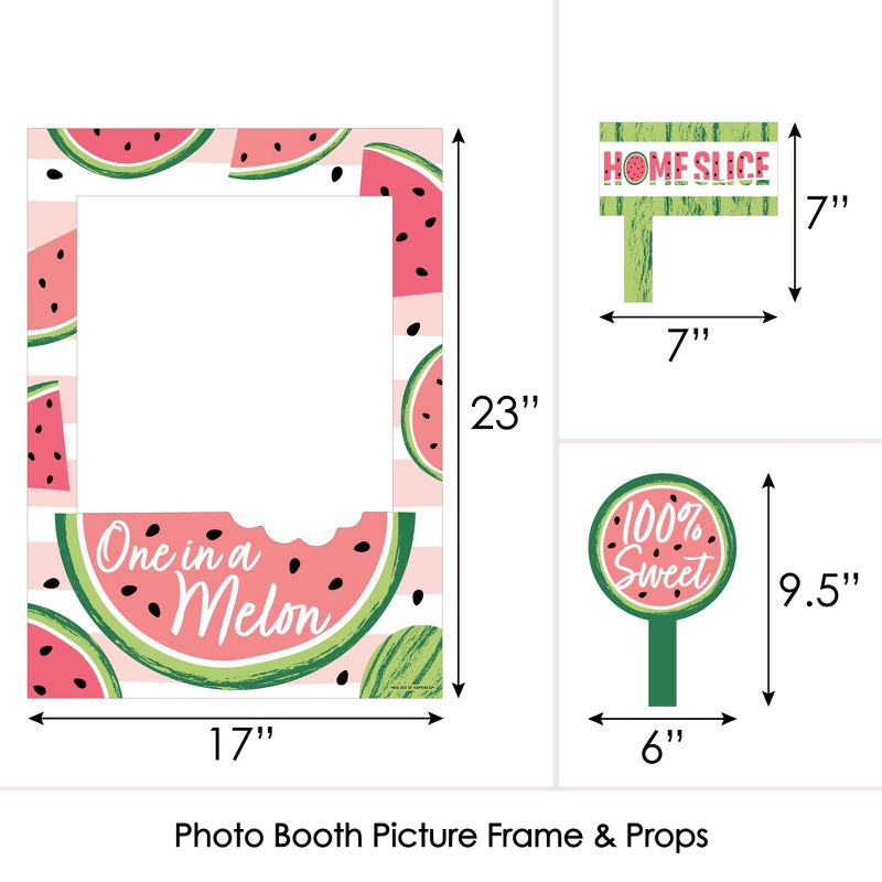 Big Dot of Happiness Sweet Watermelon - Fruit Party Selfie Photo Booth Picture Frame and Props - Printed on Sturdy Material, 5 of 8