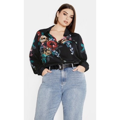 Women's Plus Size Phoebe Shirt - black | CITY CHIC