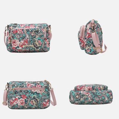 MKF Collection Rosalie Quilted Cotton Botanical Pattern Women’s Shoulder Bag by Mia K - Blue — фото 5
