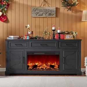 AMERLIFE 70" Farmhouse Fireplace TV Stand - 1 of 4