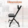 Adjustable Seat for Performers with Ergonomic Design, 220 lb Capacity, Padded Backrest, Great for DJs - 3 of 4