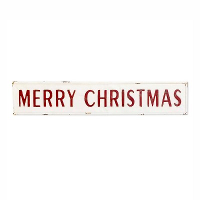 Park Hill Collection Embossed Metal Merry Christmas Sign : Target